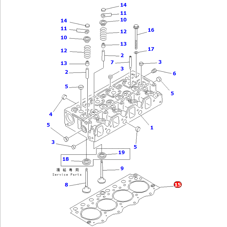 for Komatsu PC60-6 PC400-8 4D95 Engine parts cylinder head gasket 6204-11-1830