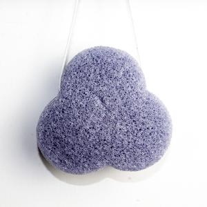 China Tripetal Flower Brighten Face Lavender Konjac Sponge Mild Non Irritating factory