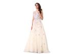 Flower Embroidery Ladies Evening Dresses , Saudi Arabic Maxi Party Dress
