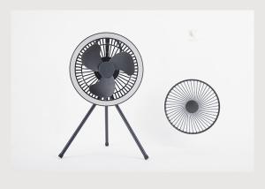 China Outdoor Camping Tripod Pedestal Fan 7800mAh Rechargeable Black With LED Light factory