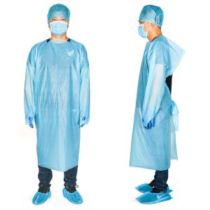 China Non Toxic Disposable CPE Waterproof Isolation Gown For Doctor Nurse factory