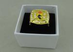 Customized Metal Souvenir Ring Badge With Rhinestone By Die Casting