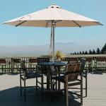 Outdoor Furniture Aluminum Alloy Tube Round Drawstring Parasol Umbrella for