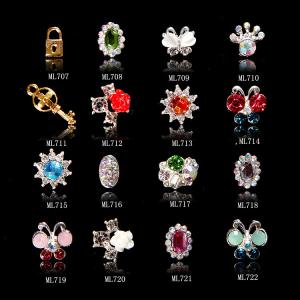 China Hot NEW Wholesale Alloy Jewelry 3D Nail Art Jewelry Nail rhinestones Sticker Supplier Number ML707-722 factory