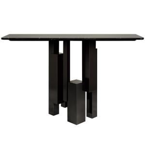 China Bronze Black And Marble Console Table Stainless Steel and Walnut factory