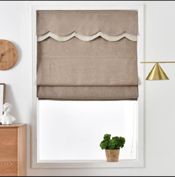 Modern smart remote motorized blue grey brown fabric Roman blinds customized for