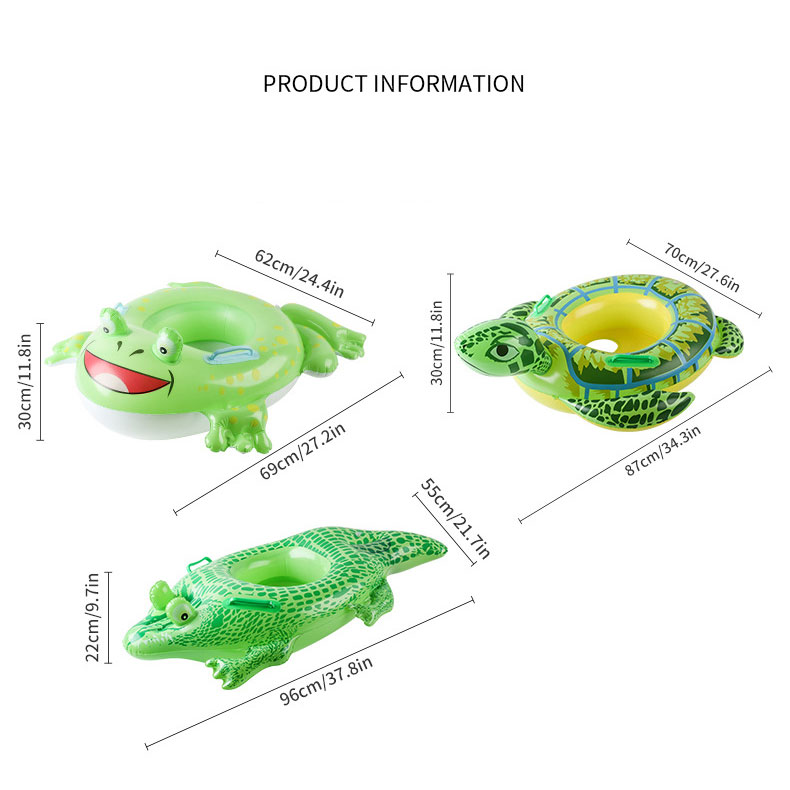 Unisex Cartoon Print Swimming Pool Float Ring Tubes for Kids Inflatable Swim Rings Beach Party Toys