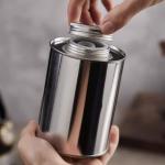 Customized Printing Coffee Tin Box Round With Screw On Lid / Exhaust Valves