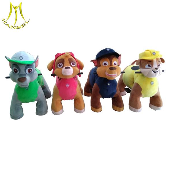 Hansel popular coin operated plush animal electric paw patrol with music for