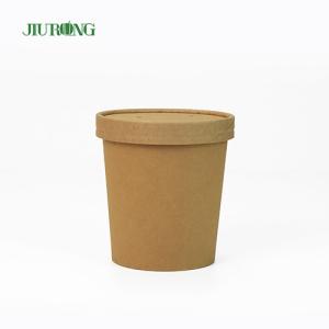 China Salad Kraft Biodegradable Paper Bowl 8oz Eco Friendly PLA Lid factory