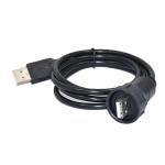 1.5A Waterproof Panel Mount Connector IP67 USB2.0 Male To Female Cable Assembly