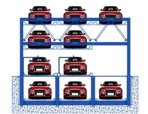 China Pit Type Puzzle Car Parking System 4 Level Garage Car Storage Lift factory