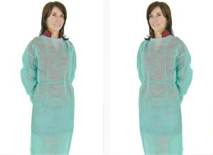 China Disposable Isolation Gowns Green Color Long Sleeve High Durability Customized Logo factory