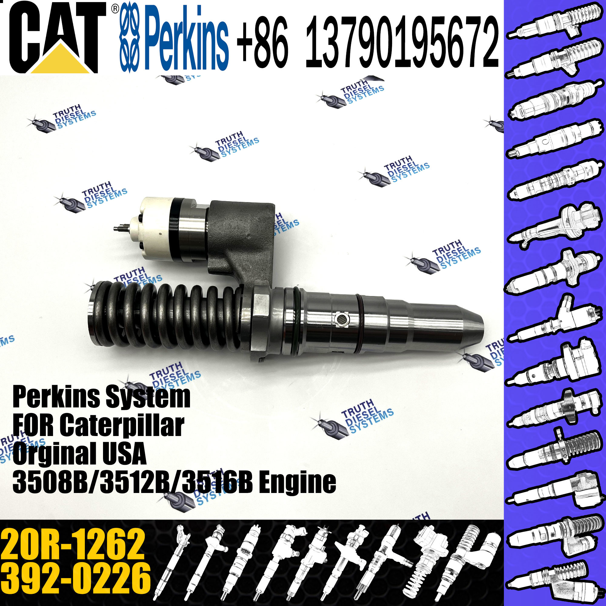 High Pressure Engine Common Rail Fuel Injector Common Rail Diesel Fuel Injector 392-0226 3920226 20R-1262