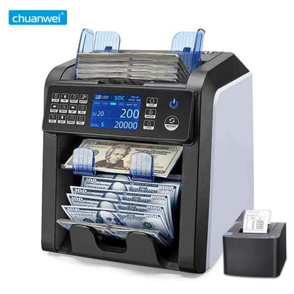 2 Pocket MXN 800pcs/Min Mix Value Counting Machine MG UV Money Denomination