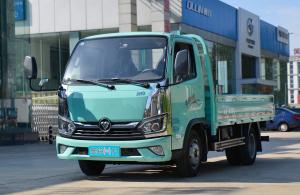 China Used Box Cargo Truck Single Cab Foton Light Truck Flat Bed 3.7 Meters Long Doule Rear Tries factory