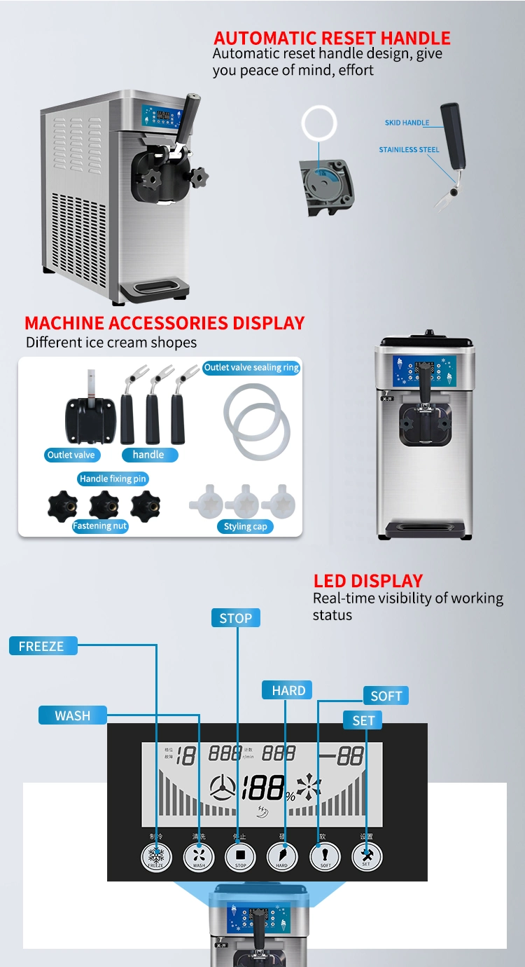 Bt-P25 Ice Cream Machine Table Top Ice Cream Freezer Gelato Push Cart