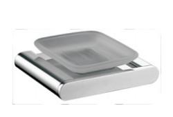 Soap Dish 85102-Square &Brass,Frosted glass&Chrome color & Bathroom Accessory