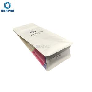 China Customized Flat Bottom Aluminum Foil Zipper Coffee Pouch With Valve factory