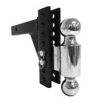 Black Chrome Trailer Spare Parts 7500lbs 7-1/2 " Adjustable Dual Ball Hitch