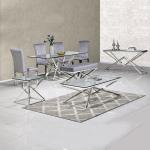 50cmx50cmx55cm Stainless Steel Side Tables For Living Room with Glass Top