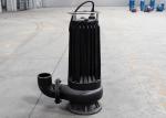 Black 4hp Cutting Submersible Sewage Pump 7 - 15m Head Automatic Mixing Device