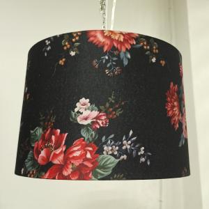 China Printed flower velvet shade with copper inner factory