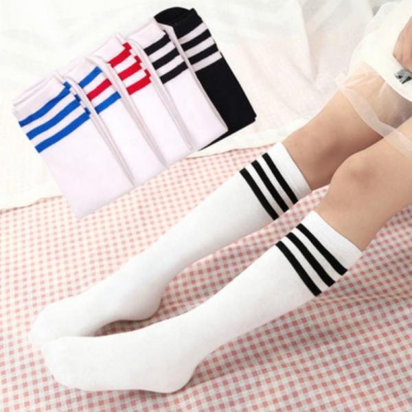 Football Stripes Cotton Kids Knee High Socks for Boys and Girls Long Tube Sports