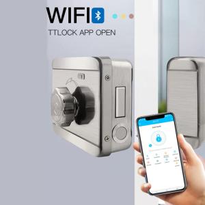 China Wifi Waterproof Electric Deadbolt Keyless Night Latch Rim Lock factory