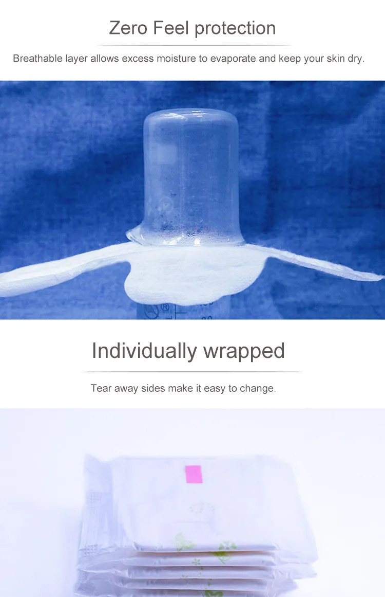 ISO 9001 Women's Period Products Night Use Winged Cotton Pads For Women