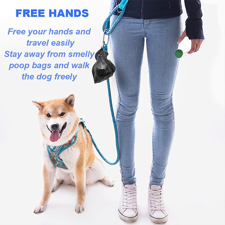 Pet Leash Waste Carrier Holder Dispenser with Hook Dog Poop Bag Lightweight Hand-Free Walking Garbage Bag Carrier Pet Supplies