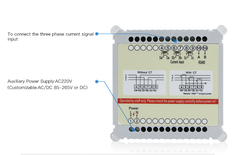 3 Phase Digital Ampere Meter Current Meter Rs485 Modbus Meter