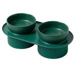 Ceramic Elevated Raised Pet Feeder Bowls With Stand