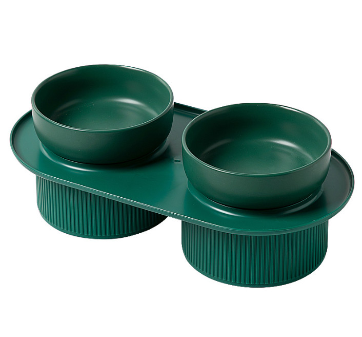 Ceramic Elevated Raised Pet Feeder Bowls With Stand