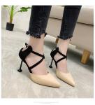 ZM038 A857-5 Summer 2020 New Cross Strap Ladies High Heel Sandals Cat Heel Women