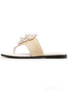 China Lightweight Rhinestone Womens Soft Bottom Slippers Woven Fabric Upper factory