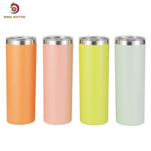 China Powder Coated 20 Oz Stainless Steel Coffee Tumbler With BPA Free Plastic Lid factory