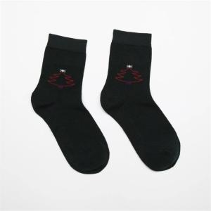 China Promotional jacquard christmas design AZO-free thick breathable cotton socks for women factory