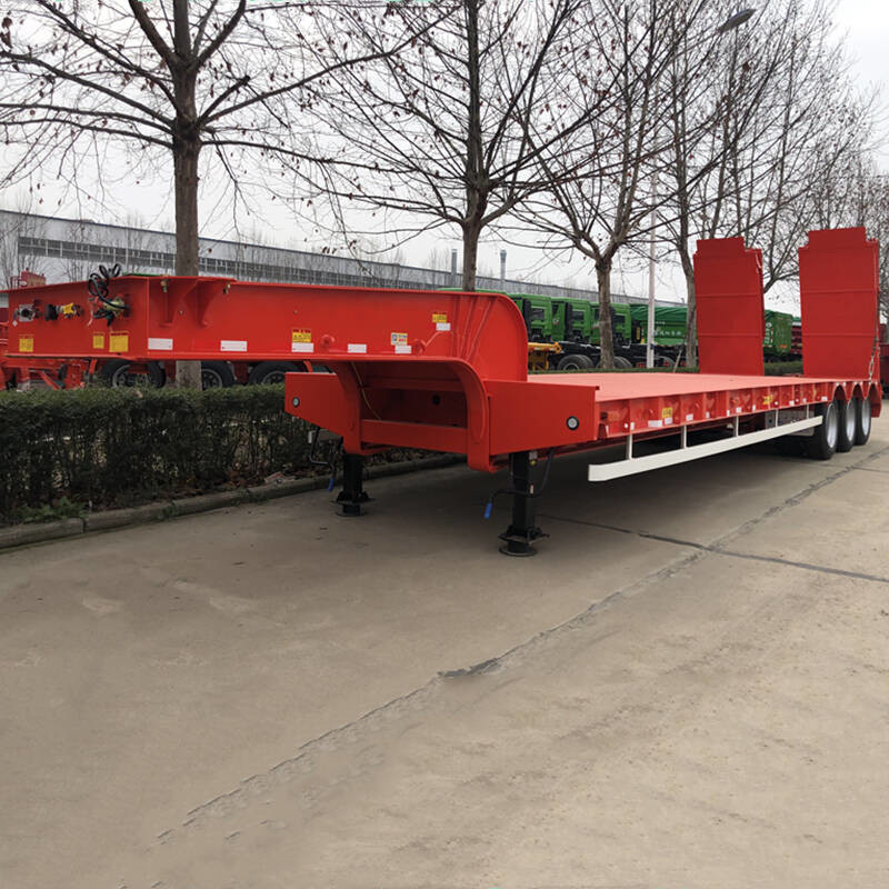 China Mechanical Suspension 45-100 Tons Semi Low Bed Trailer factory