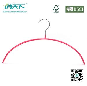 China Betterall Peach Curved PVC Metal Hanger for Shirts factory