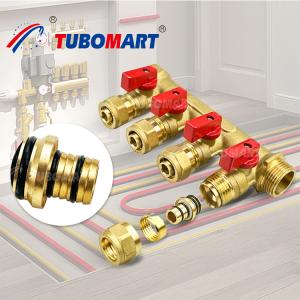 China Threaded Connection Brass PEX Manifold 3/4 Inch 1 Inch Pex Hot Water Manifold factory