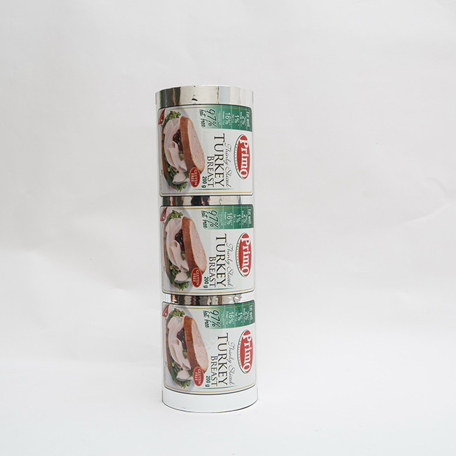 Printed Lidding Film Easy Peel PET/VMPET/PE seal to thermoforming film APET/PE tray
