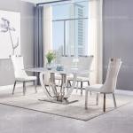 Qiancheng 200x100x75cm Marble Top Restaurant Tables Smooth SS Lightweight Frame