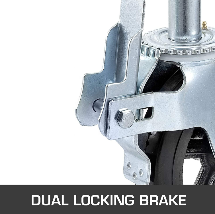 4 Pack Wheels 8 X 2 Inch With Dual Locking Break Rubber Swivel Wheel 360 Degrees