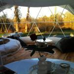Outdoor luxury 8m Diameter waterproof canopy safari glamping resort round hotel