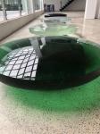 Hotel Office Clear Green Dewaxing Liuli Sand Carved Glass