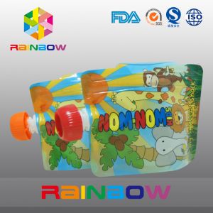 Stand Up Reusable Baby Food Spout Pouch Packaging with Zipper On The Top