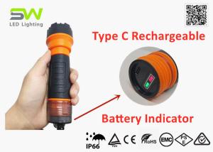 China Robust IP66 5W LED Rechargeable Flashlight With SOS Mode factory