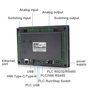 Coolmay 5 Inch HMI PLC All In One RS232 RS485 support Modbus RTU protocal