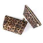 Travel Portable Waterproof Leather Leopard Print Cosmetic Bag Storage